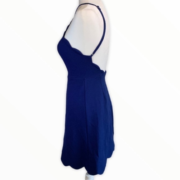 Lush Scalloped Hem Halter Dress Royal Blue Women’s Size Small New with tags! - Picture 6 of 14